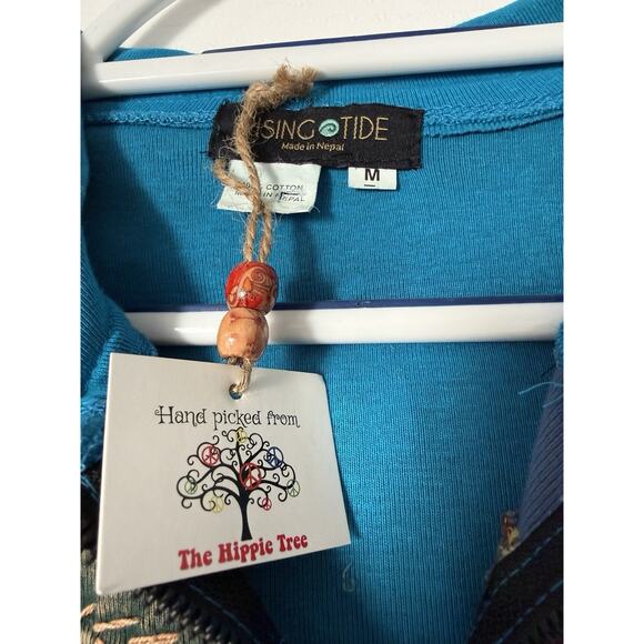 Rising Tide Womens M Colorful Patchwork Boho Hippie Full Zip Hooded Jacket NEW - Picture 2 of 7